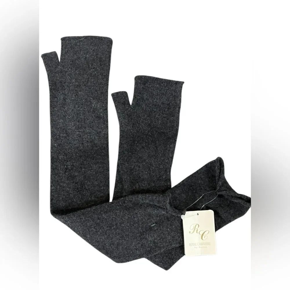 Royal Cashmere Long Gray Gloves, New with tag